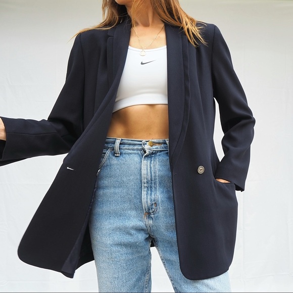 ⛔️SOLD⛔️ VINTAGE DARK NAVY PERRI CUTTEN BLAZER - Picture 3 of 4